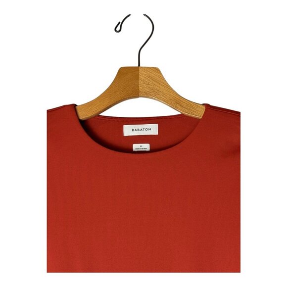 Babaton Bodysuit Women Medium Orange Red Long Sleeve Original Contour Crew - Picture 3 of 8